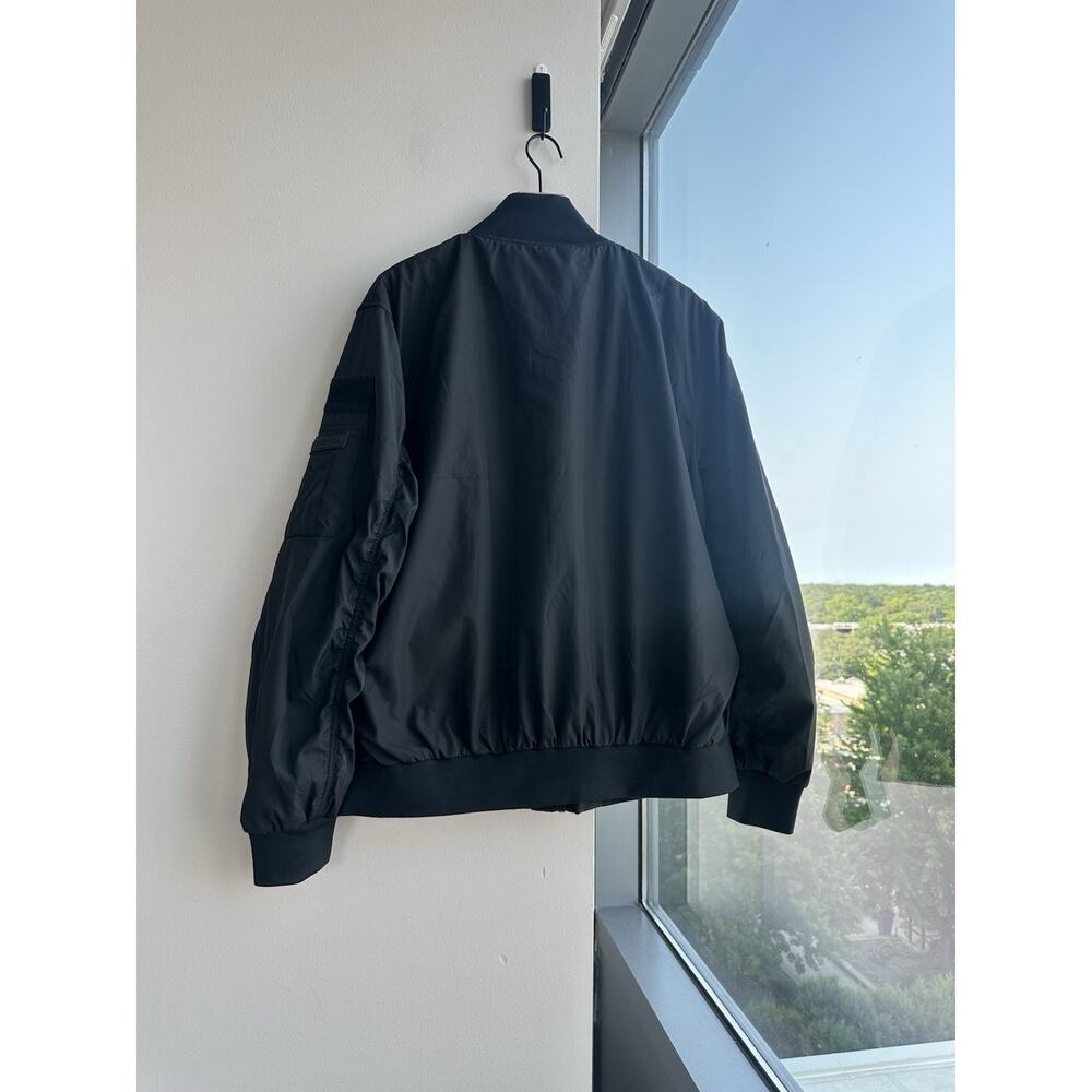 BAERSkin Men's Black Bomber Jacket Full Zip Stand-Up Collar Short XL - Picture 2 of 8